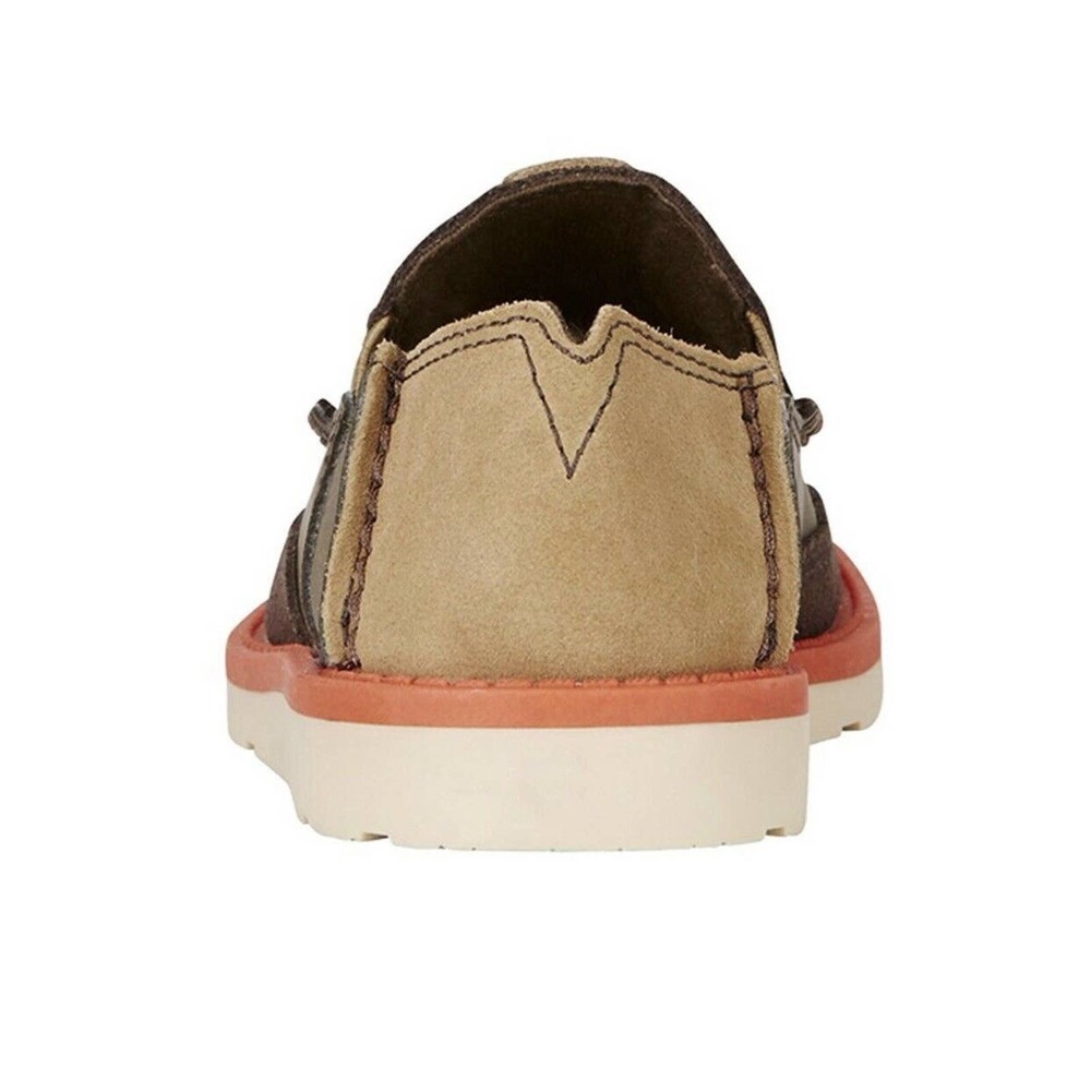 Ariat Cruiser Moccasin Chocolate Grey Leather Big Kids Shoes Size 41/2 M to 6M - Picture 2 of 5